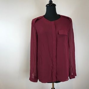 Beautiful maroon button down blouse/shirt